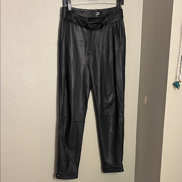 J BRAND Lambskin Black Leather Pants